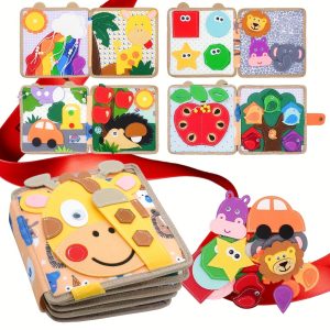 Early Education Enlightenment Busy Board Toys, 3D Story Cloth Book Colorful Fine Motor Skills Learning Toys, Travel Toys Birthday Gift